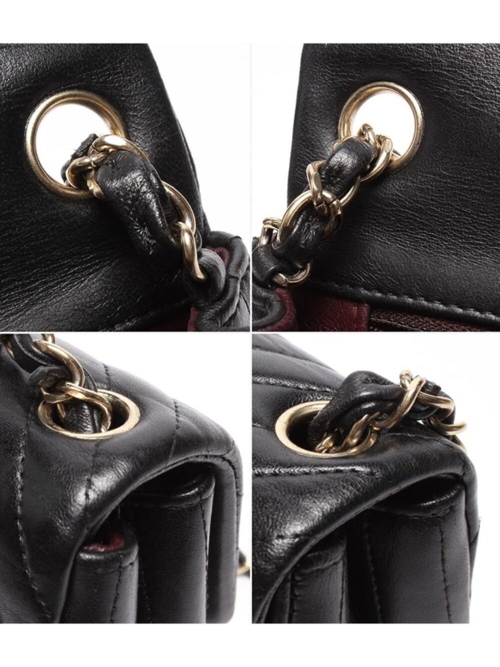 Chanel Chain Shoulder Bag Mini Quilted Stitch Single Flap Gold Chez Blanc - Picture 7 of 10